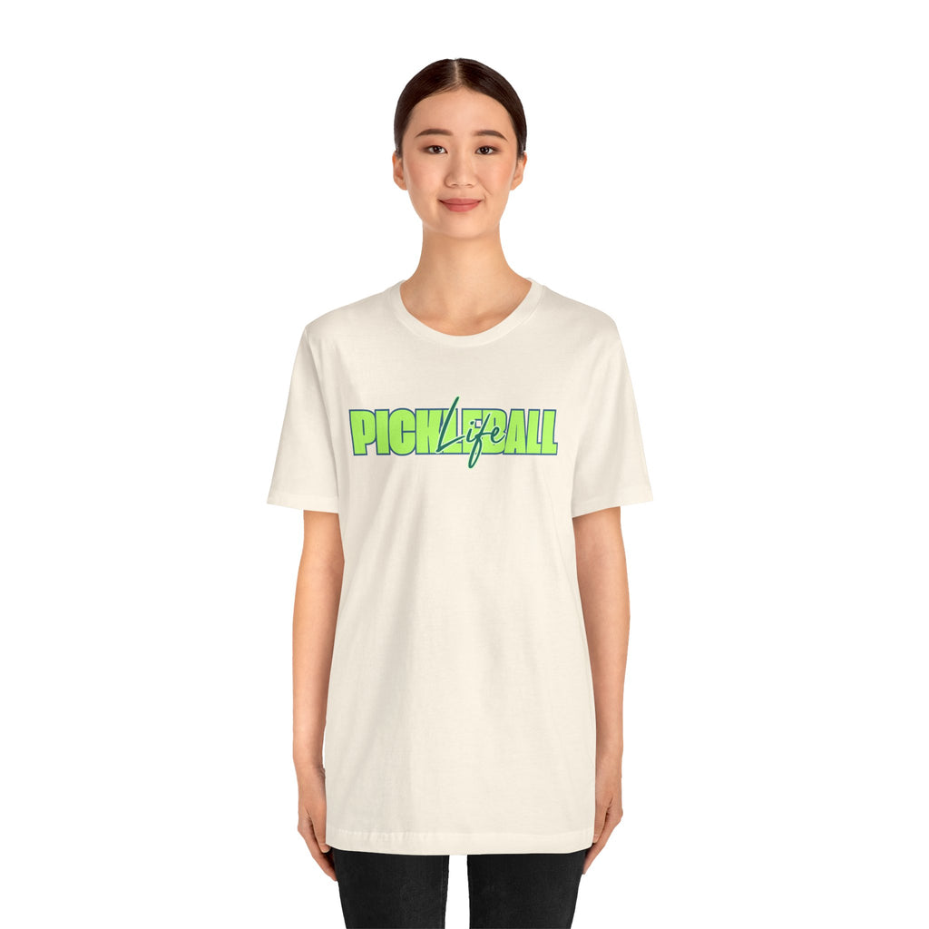 Pickleball Life Unisex T-Shirt — Bold Green & Blue Graphic Tee-PeaMac Tees