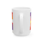 LOVE Rainbow Pride Ceramic Mug - Colorful LGBTQ+ Coffee Cup - Product Photo - PeaMacTees