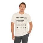 Men's black Pickler Funny Definitions T-shirt featuring pickleball-themed text, lightweight activewear from Printify.