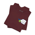 Personalized pickleball T-shirt by Printify featuring custom name and club on paddle graphic design.