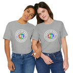 LGBTQ2 pride T-shirt featuring a colorful pickleball design, casual fit, made by Printify, perfect for celebrating diversity and sport.