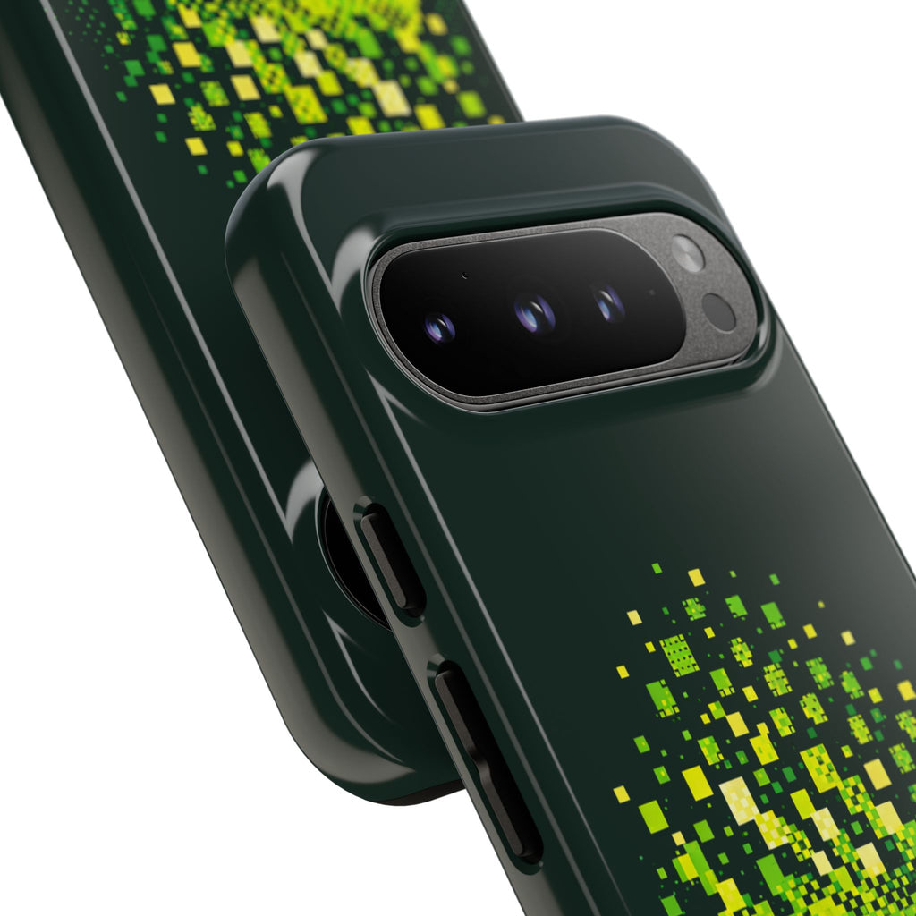 Pixelated Pickleball Electric Green Phone Case —  Compatible with iPhone, Samsung & Google Pixel-PeaMac Tees