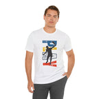 Men's Retro Pickleball Action Tee featuring a dynamic front silhouette and vertical 'PICKLEBALL' text on the back.