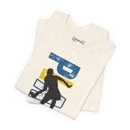 Women's retro-inspired pickleball T-shirt with vertical 'PICKLEBALL' back print, by Printify, casual athletic wear.