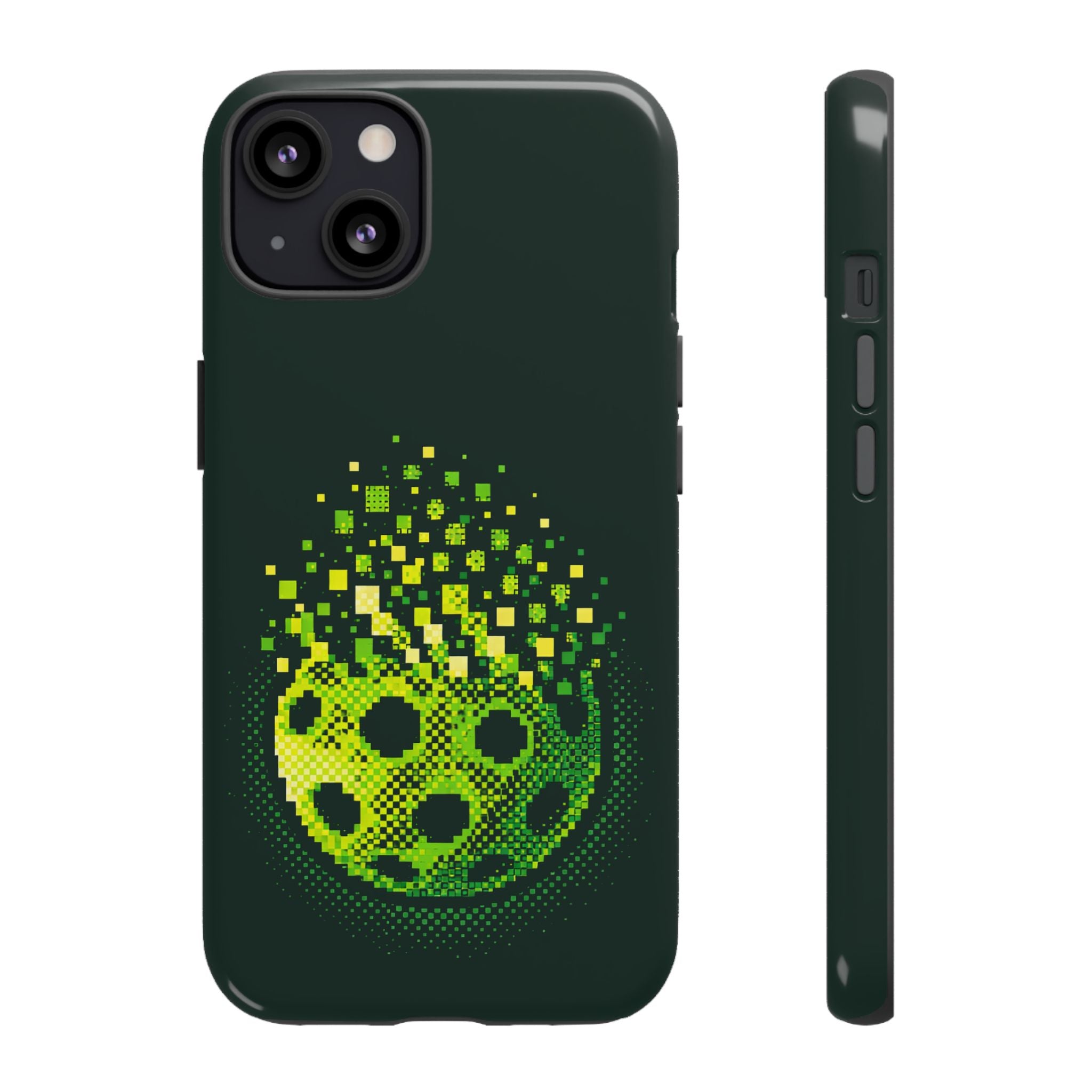 Pixelated Pickleball Electric Green Phone Case —  Compatible with iPhone, Samsung & Google Pixel-PeaMac Tees