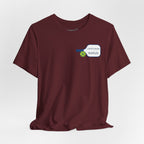 Personalized pickleball T-shirt by Printify featuring custom name and club on paddle graphic design.