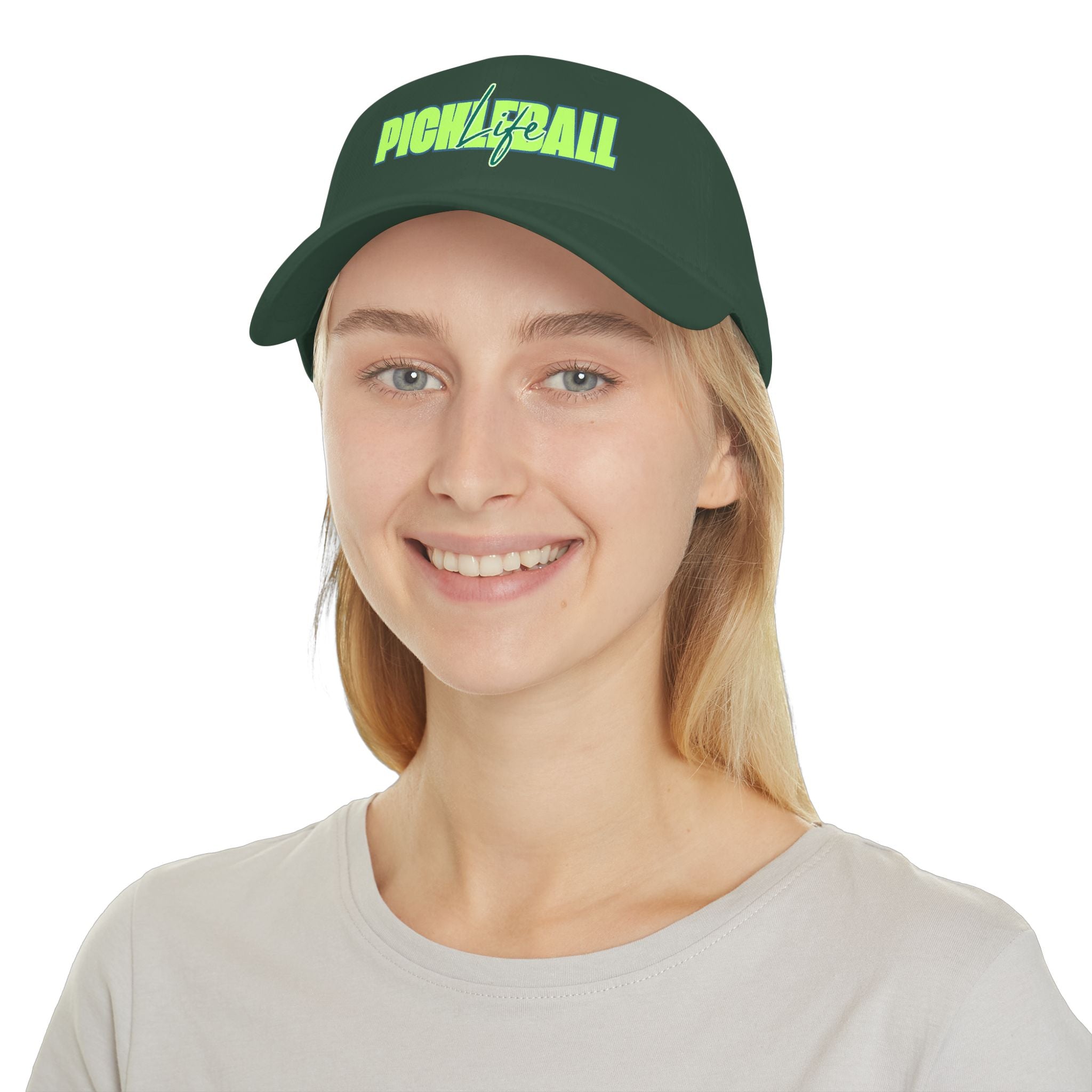 Pickleball Life Bold Green & Blue Script - Low Profile Baseball Hat
