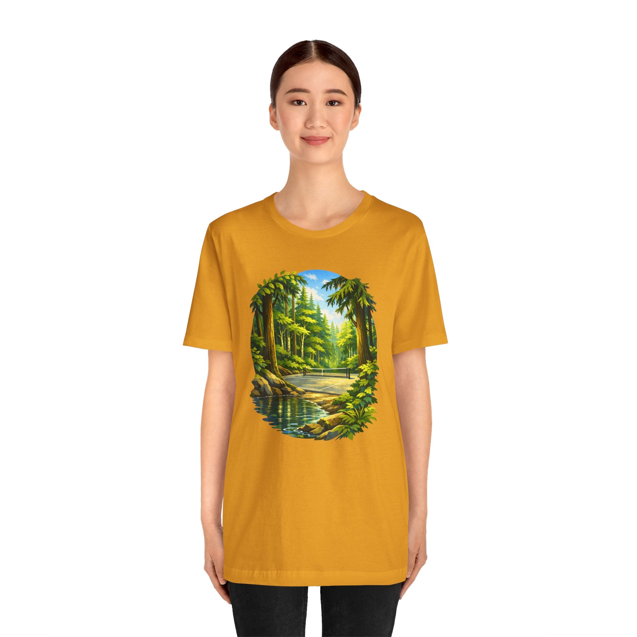 Bainbridge Island Hidden Pickleball Forest T-Shirt | Pacific Northwest Outdoor Court Graphic Tee | Unisex Pickleball Apparel