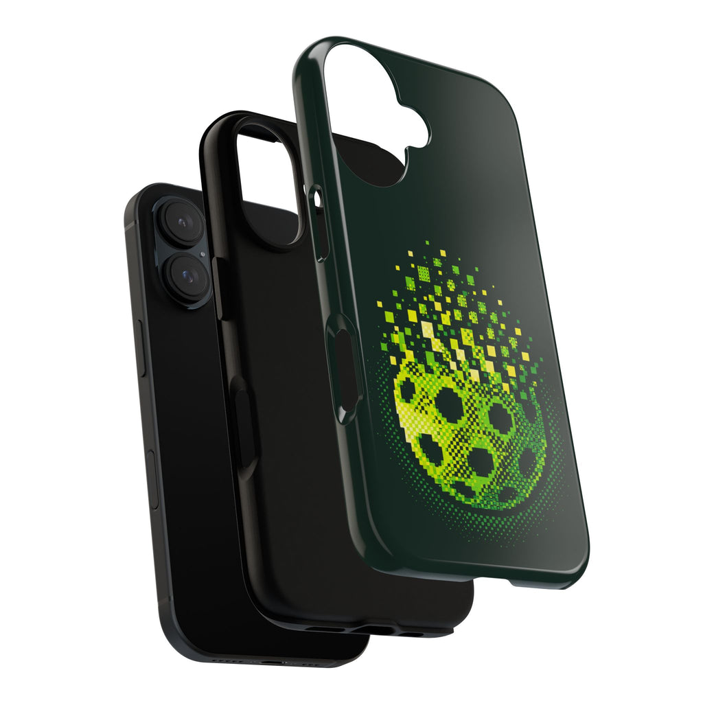 Pixelated Pickleball Electric Green Phone Case —  Compatible with iPhone, Samsung & Google Pixel-PeaMac Tees