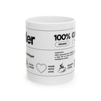 Funny women's Pickleball ceramic mug with "Pickler Definition" print, available in 11oz and 15oz sizes.