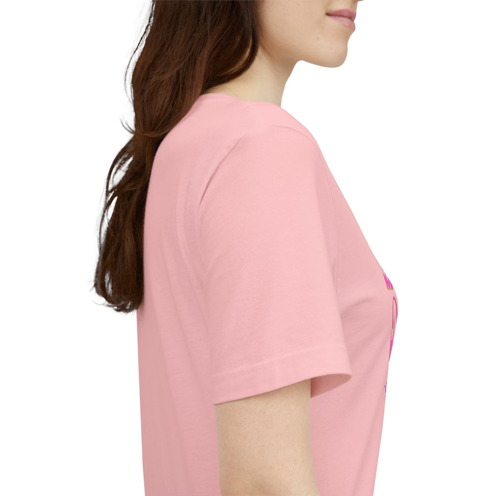Pink Dinking Diva pickleball T-shirt with filigree design, athletic fit, and Printify branding, perfect for active pickleball players.