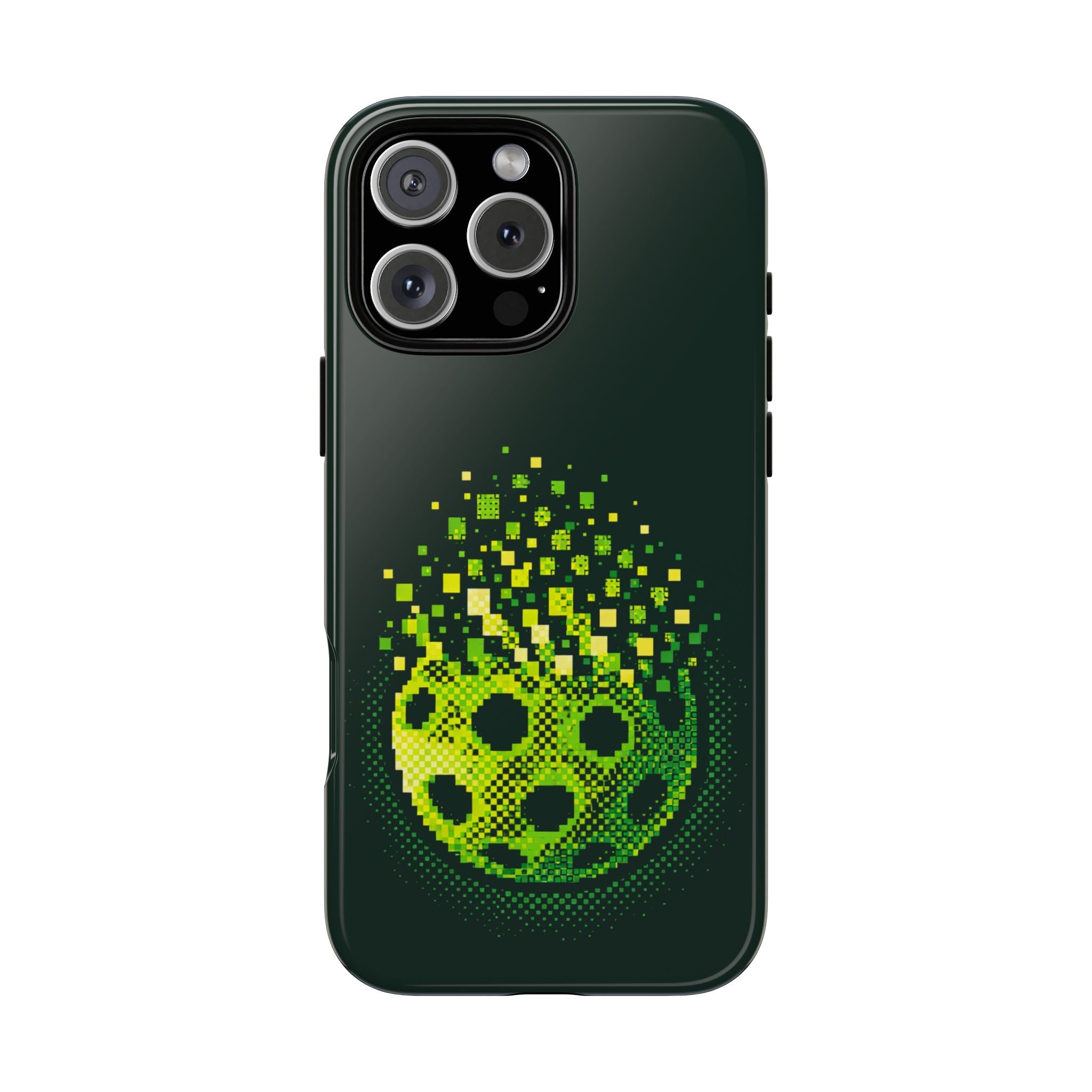 Pixelated Pickleball Electric Green Phone Case —  Compatible with iPhone, Samsung & Google Pixel-PeaMac Tees