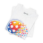Matrix Burst Pickleball T-Shirt with Retro Court graphic, comfortable cotton fabric, in vibrant colors for active pickleball players.