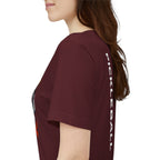 Women's retro-inspired pickleball T-shirt with vertical "PICKLEBALL" back print, from Printify, casual sportswear.
