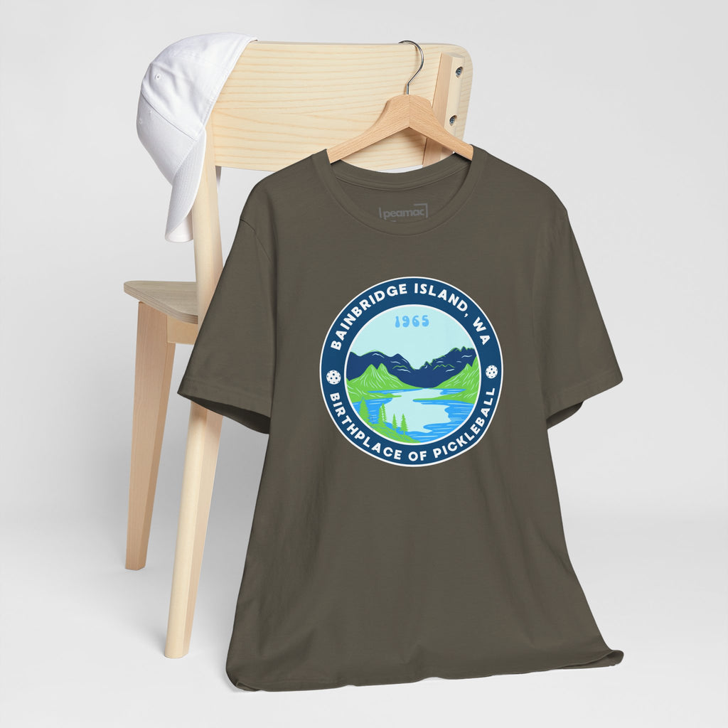 Bainbridge Island Pickleball Tee — Birthplace of Pickleball 1965 Unisex T-Shirt-PeaMac Tees