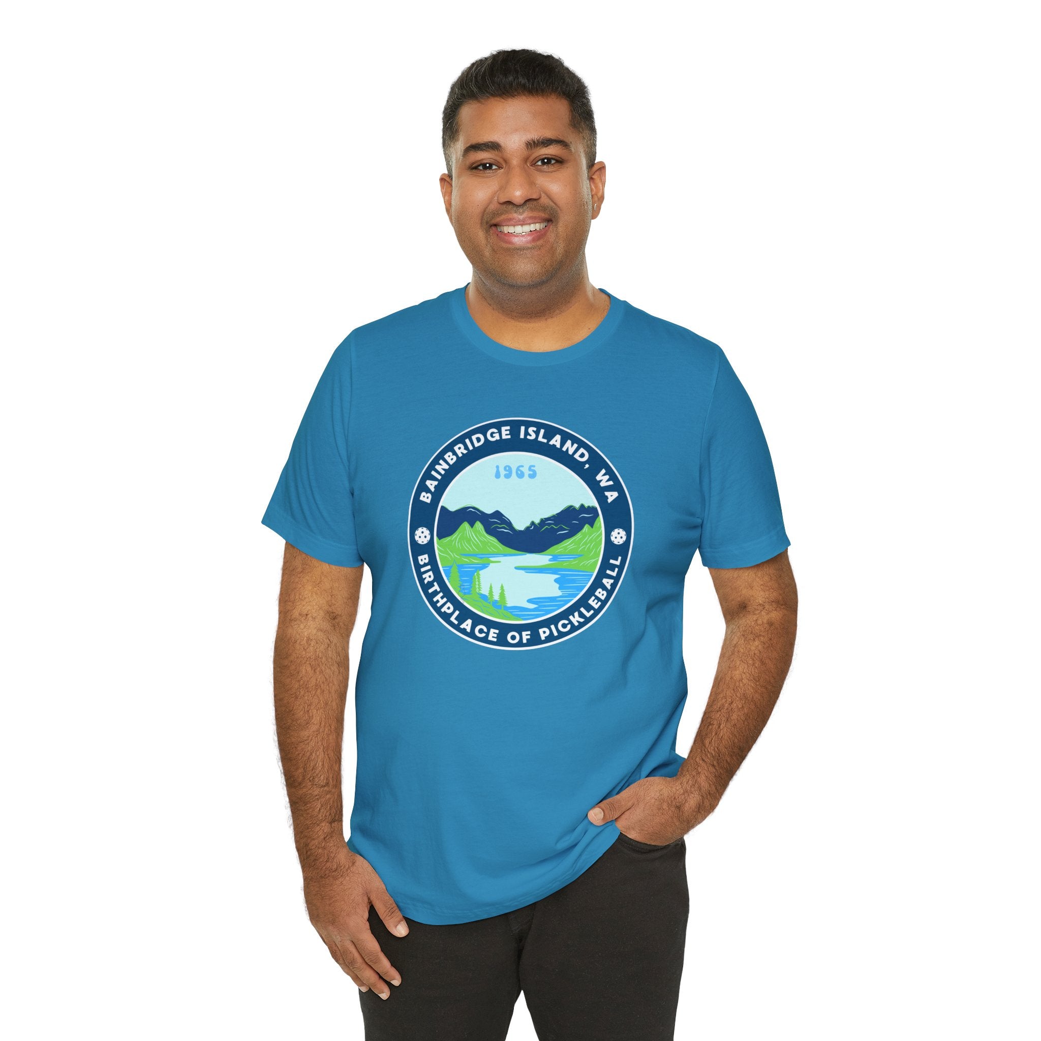 Bainbridge Island Pickleball Tee — Birthplace of Pickleball 1965 Unisex T-Shirt-PeaMac Tees