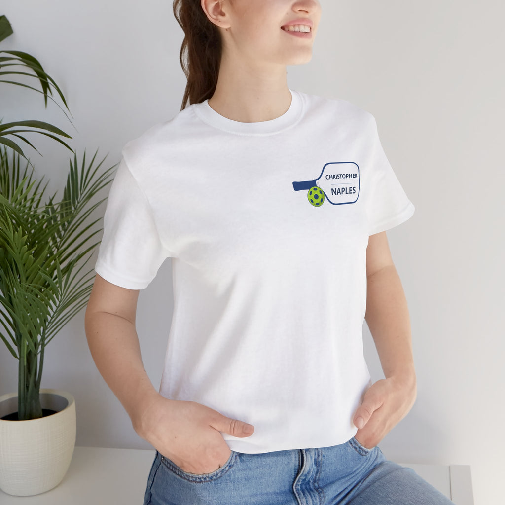 Personalized Pickleball T-Shirt | Custom Name & City Paddle Tee - Product Photo - PeaMacTees