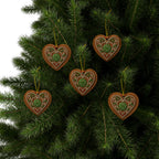 Decorative pickleball Christmas ornaments featuring gingerbread style shapes, festive holiday decor for gift-giving and home decoration.
