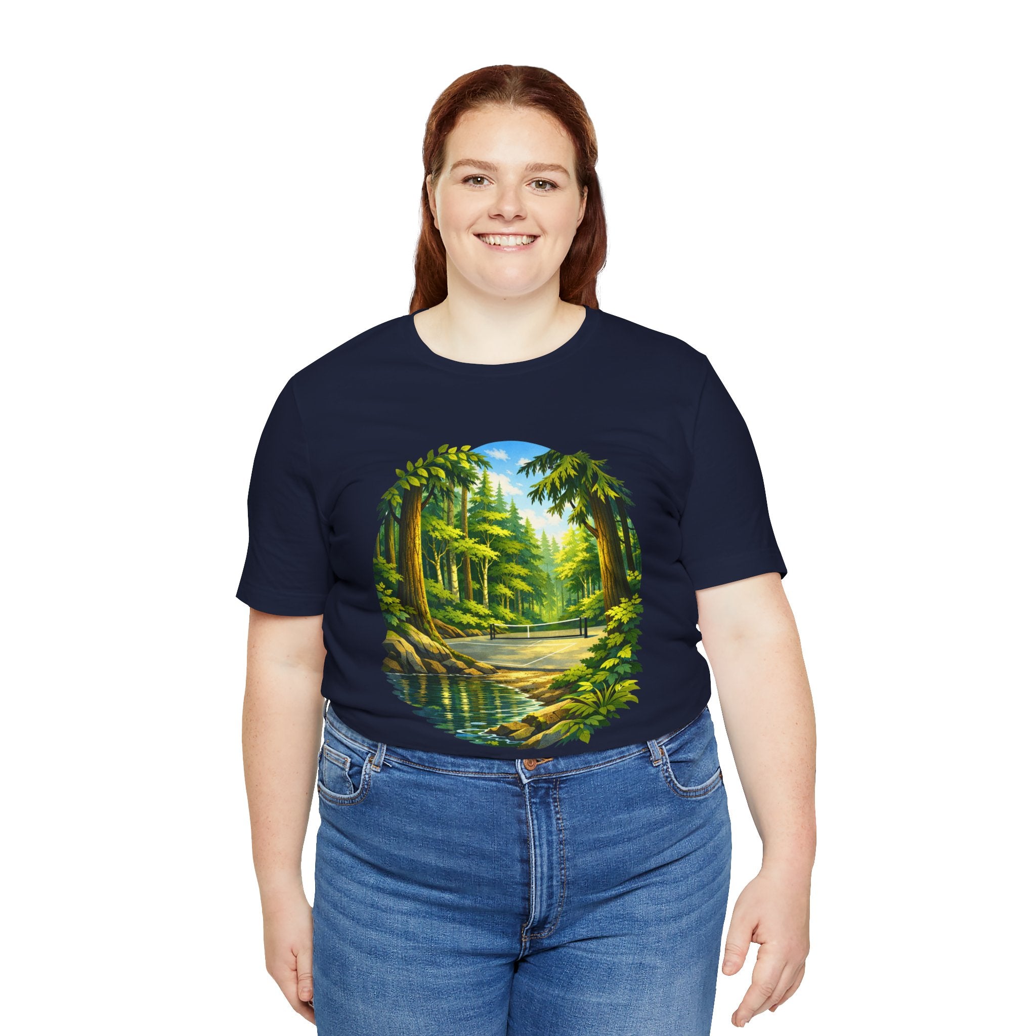 Unisex Hidden Forest Pickleball T-Shirt featuring a Bainbridge Island tribute design in a casual, printed style.
