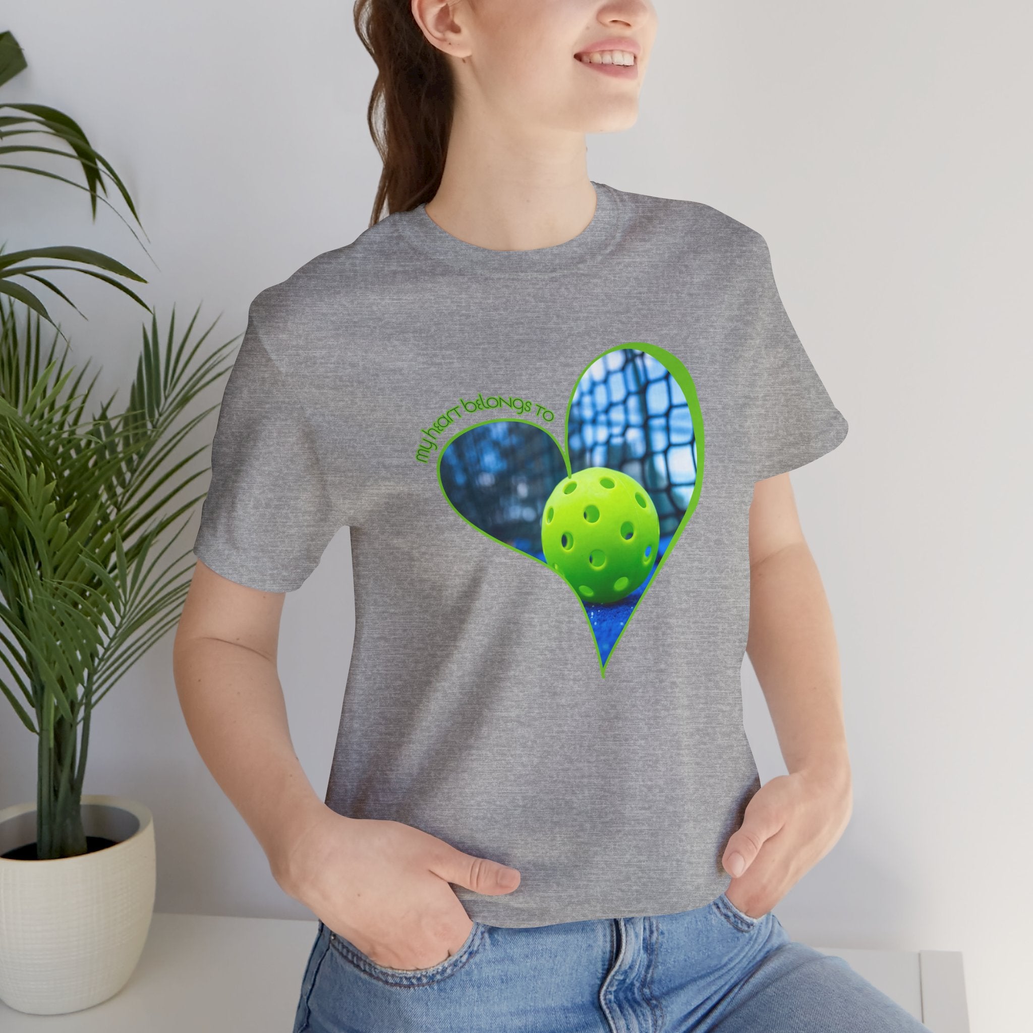 Unisex My Heart Belongs To Pickleball T-Shirt | Relaxed Fit, Soft & Comfy Tee | Lightweight Activewear