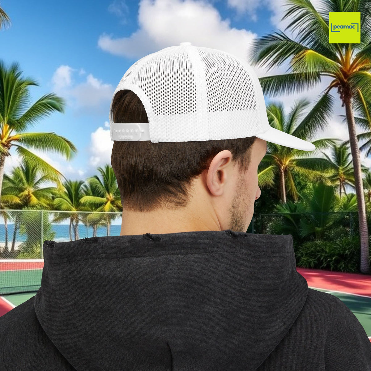 The Best Part of My Day Embroidered Pickleball Trucker Hat back male