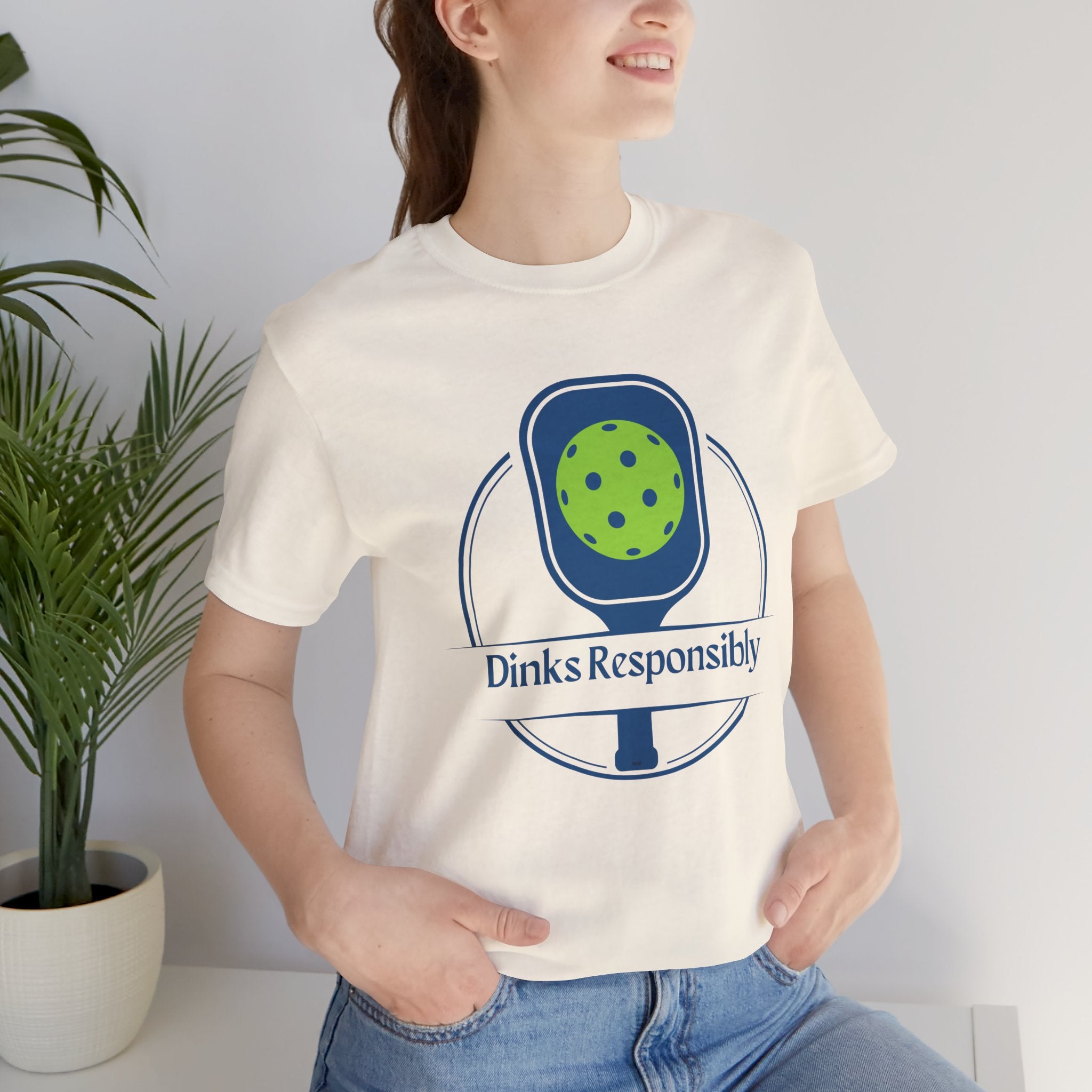 Unisex Dinks Responsibly Pickleball T-Shirt | Funny, Relaxed Fit, Soft Tee | Player Gift for Men & Women