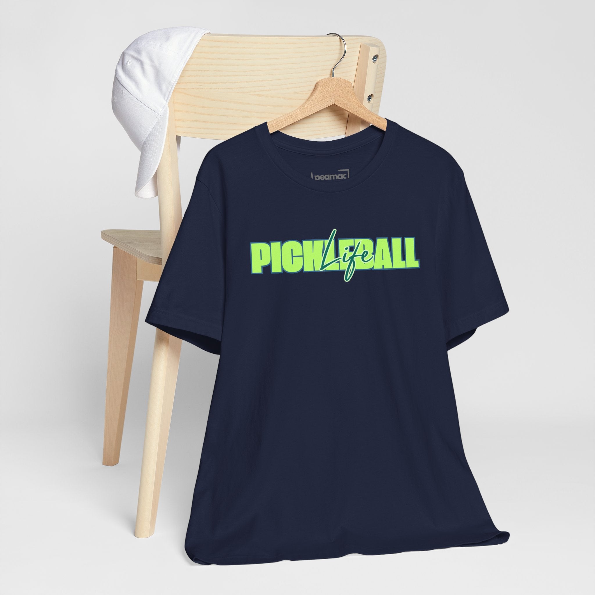 Pickleball Life Unisex T-Shirt — Bold Green & Blue Graphic Tee-PeaMac Tees