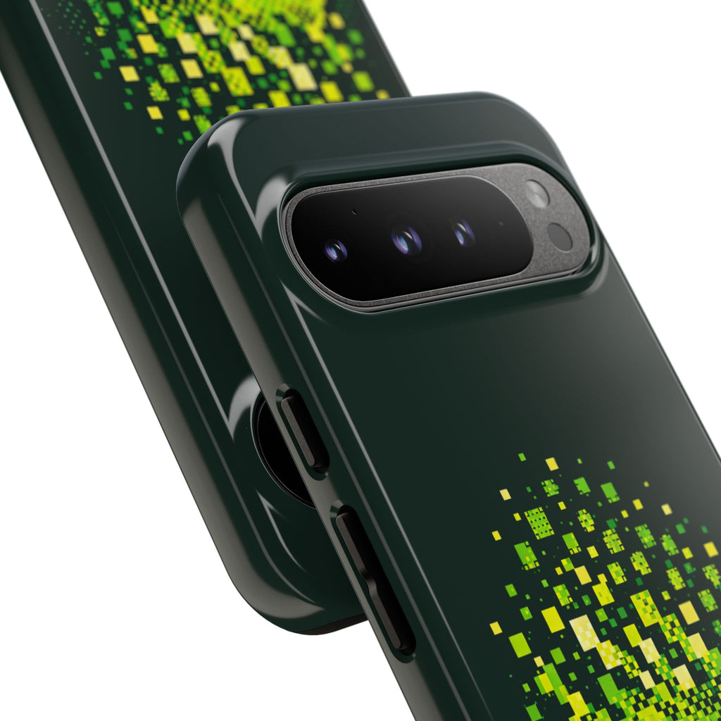 Pixelated Pickleball Electric Green Phone Case —  Compatible with iPhone, Samsung & Google Pixel-PeaMac Tees