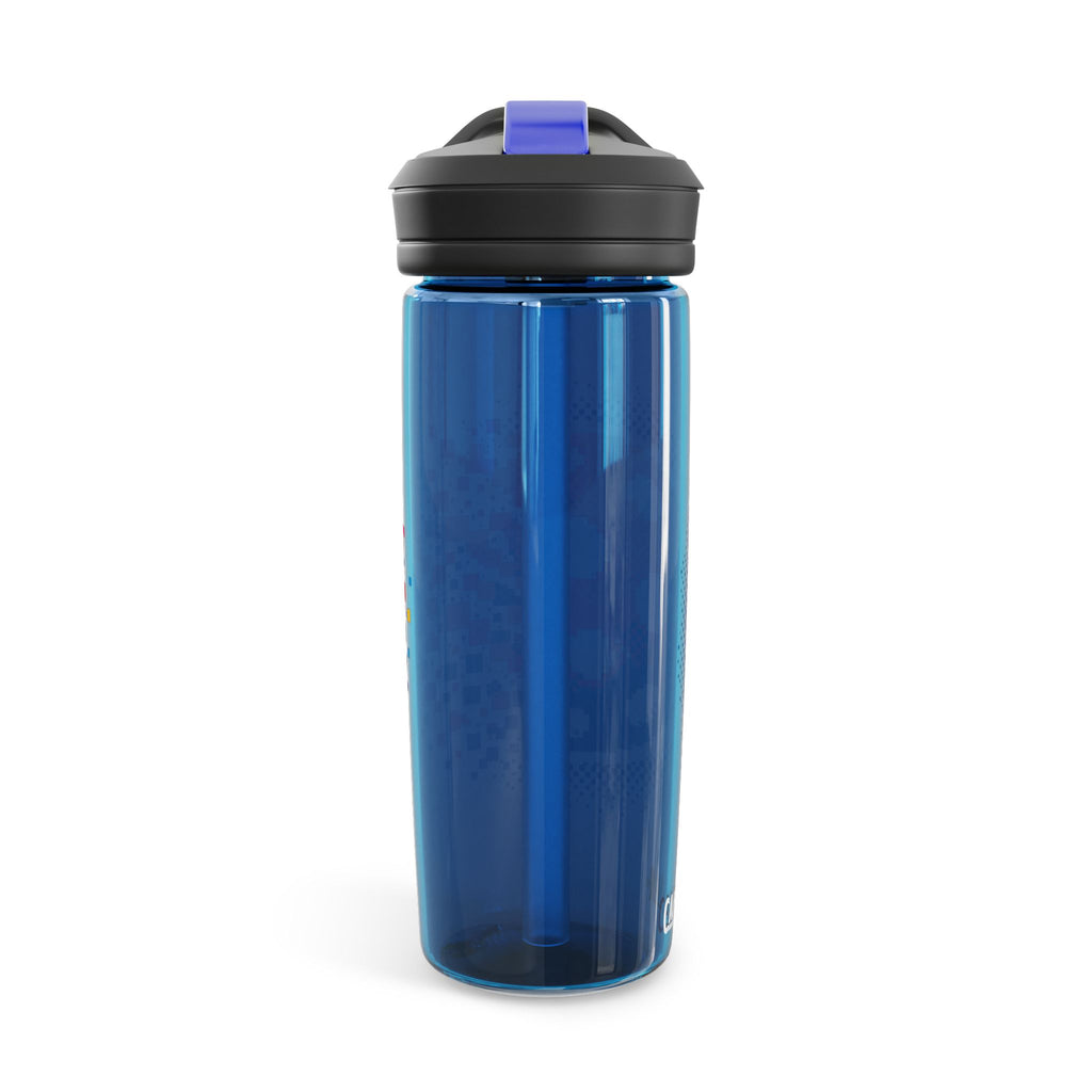 Pixelated Pickleball CamelBak 20oz sports water bottle mug with colorful pickleball design and durable plastic construction.