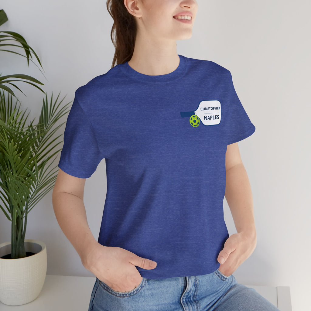Personalized Pickleball T-Shirt | Custom Name & City Paddle Tee - Product Photo - PeaMacTees