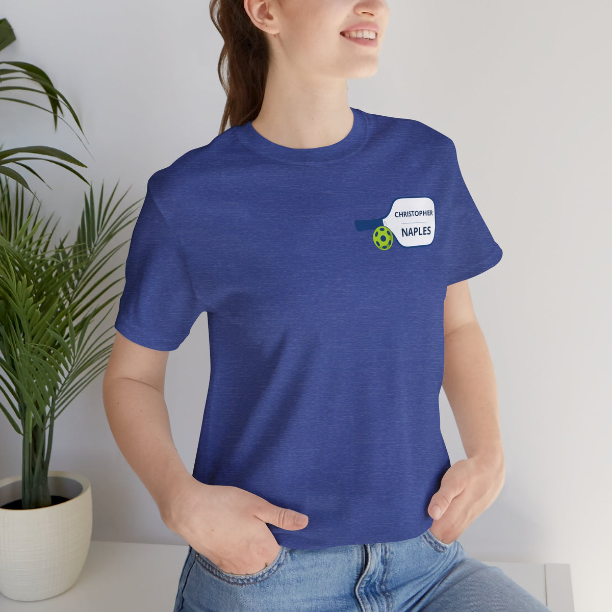 Personalized Pickleball T-Shirt | Custom Name & City Paddle Tee - Product Photo - PeaMacTees