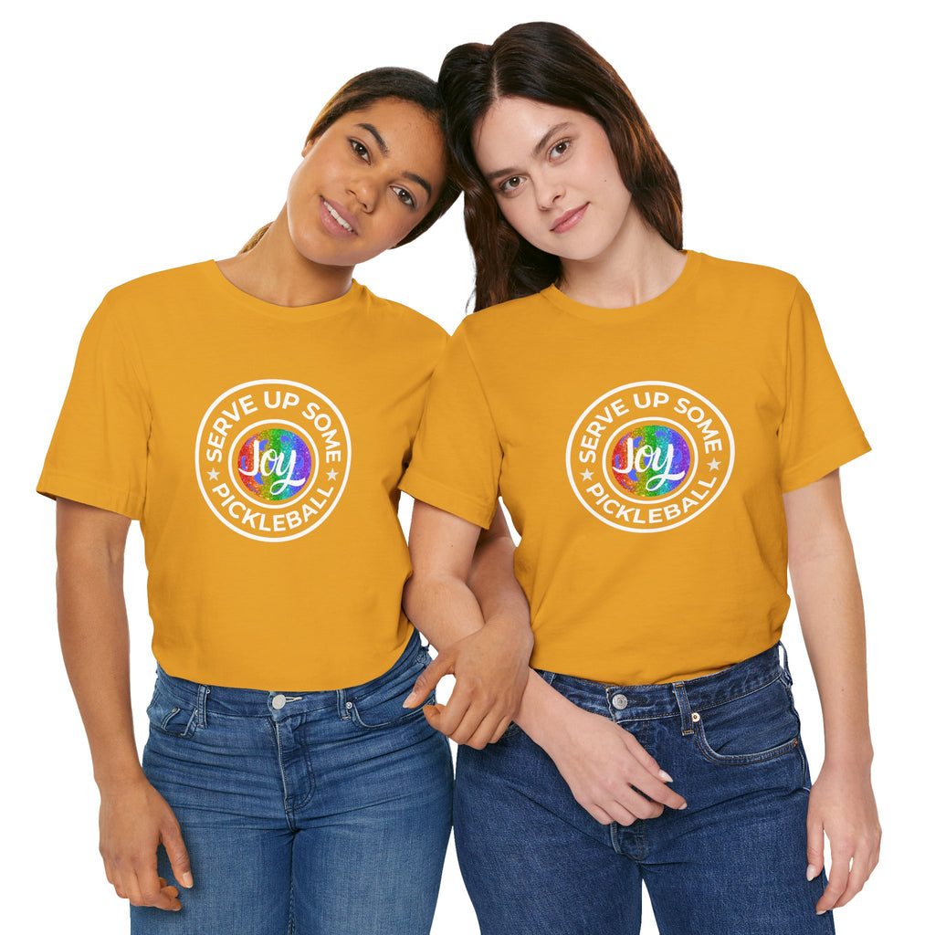 LGBTQ2 pride T-shirt featuring pickleball design, colorful print, and comfortable fit by Printify, perfect for expressing pride.