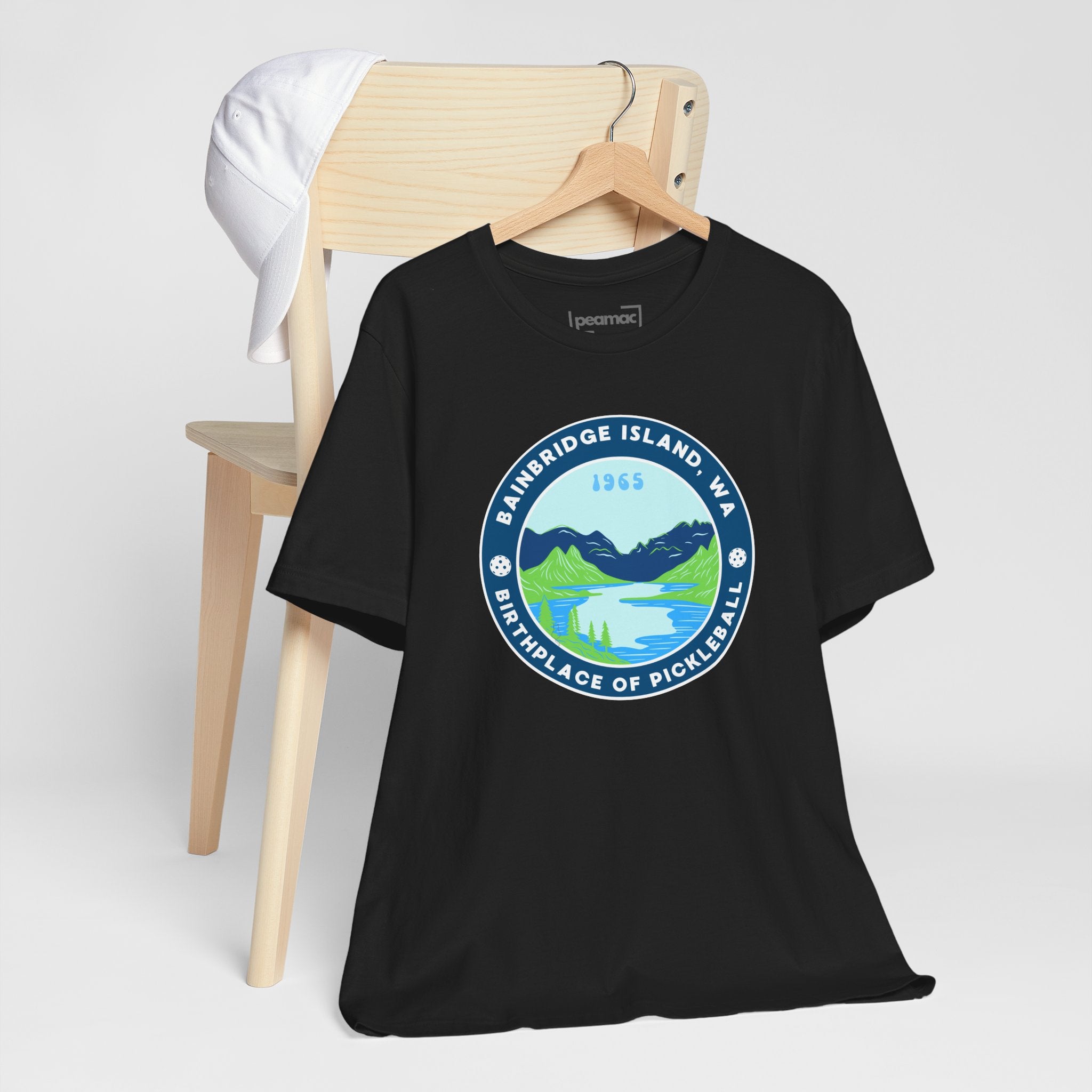 Bainbridge Island Pickleball Tee — Birthplace of Pickleball 1965 Unisex T-Shirt-PeaMac Tees