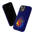 Printify Matrix Burst Pickleball phone case for iPhone, Samsung, and Google Pixel with colorful pickleball design.
