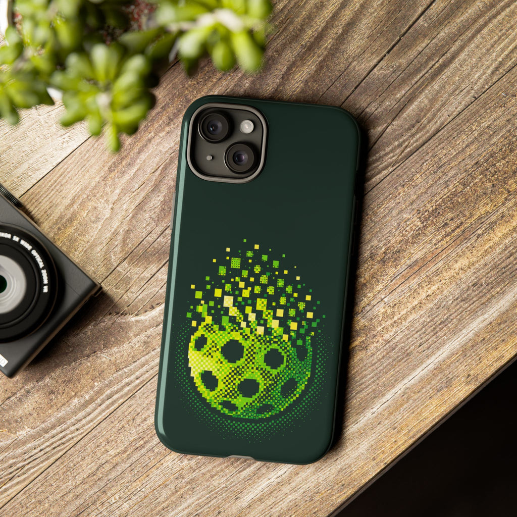 Pixelated Pickleball Electric Green Phone Case —  Compatible with iPhone, Samsung & Google Pixel-PeaMac Tees