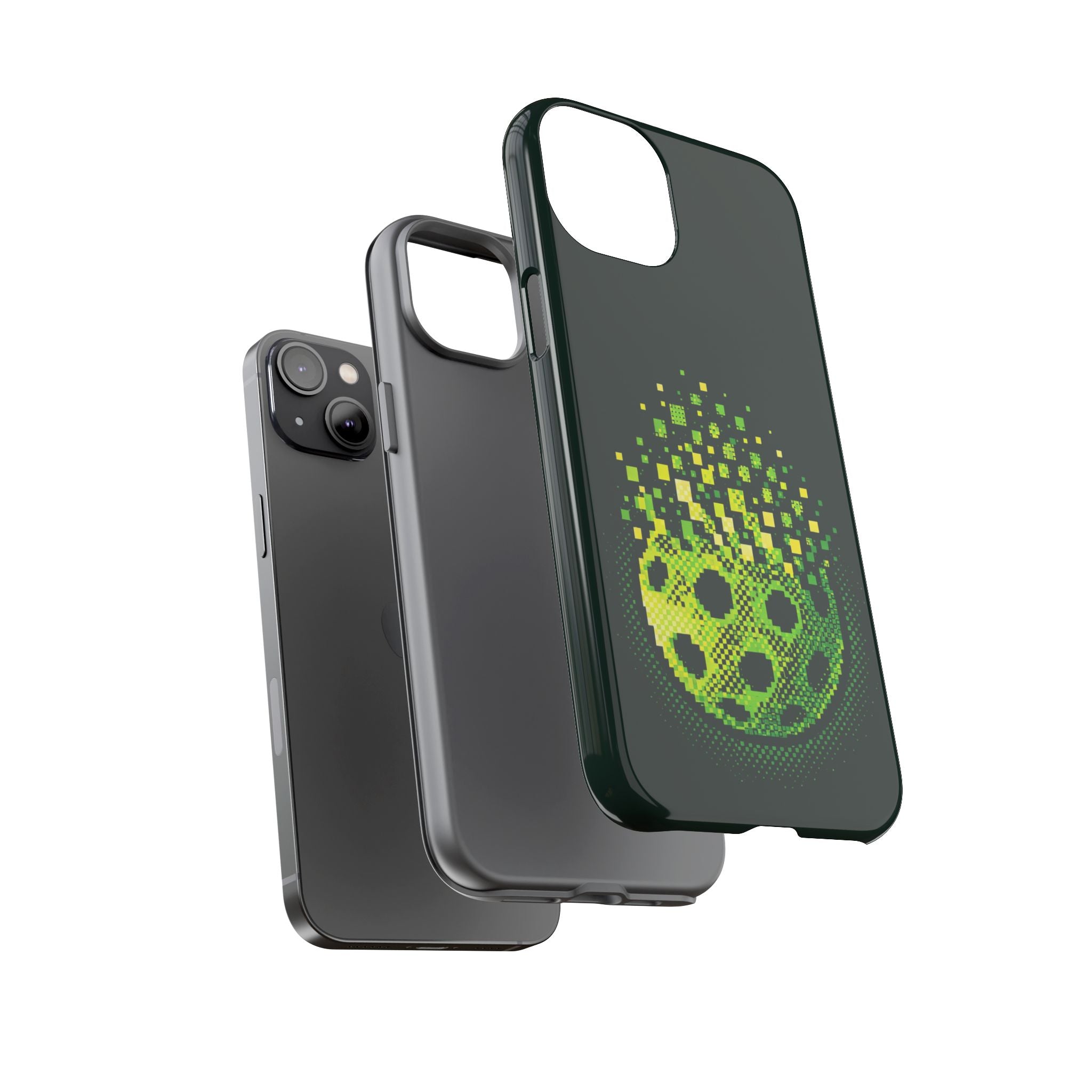 Pixelated Pickleball Electric Green Phone Case —  Compatible with iPhone, Samsung & Google Pixel-PeaMac Tees