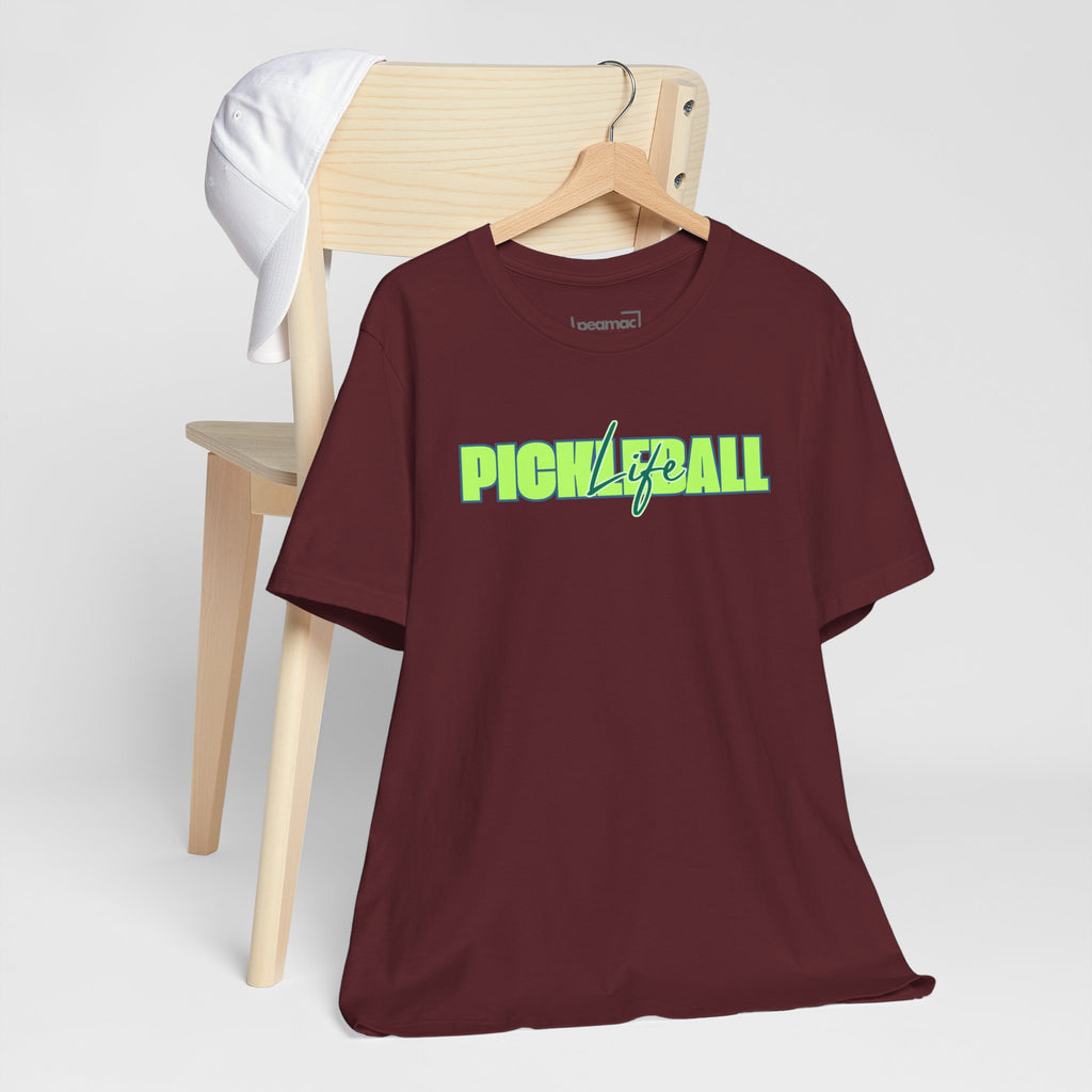 Pickleball Life Unisex T-Shirt — Bold Green & Blue Graphic Tee-PeaMac Tees