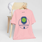 Funny Dinks Responsibly pickleball T-shirt with paddle and ball graphic, casual shirt for pickleball players by Printify