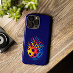Printify Matrix Burst Pickleball phone case for iPhone, Samsung, and Google Pixel with colorful pickleball design.