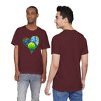 White Pickleball T-shirt with "My Heart Belongs to Pickleball" print for players and fans, by Printify.