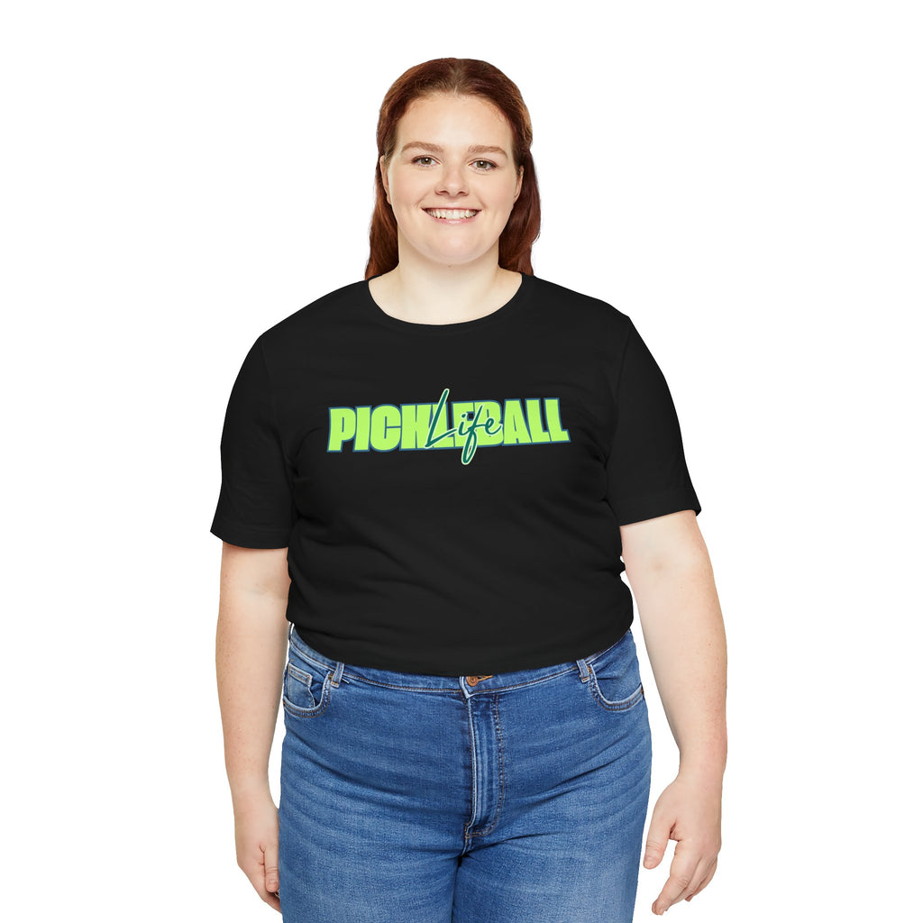 Pickleball Life Unisex T-Shirt — Bold Green & Blue Graphic Tee-PeaMac Tees