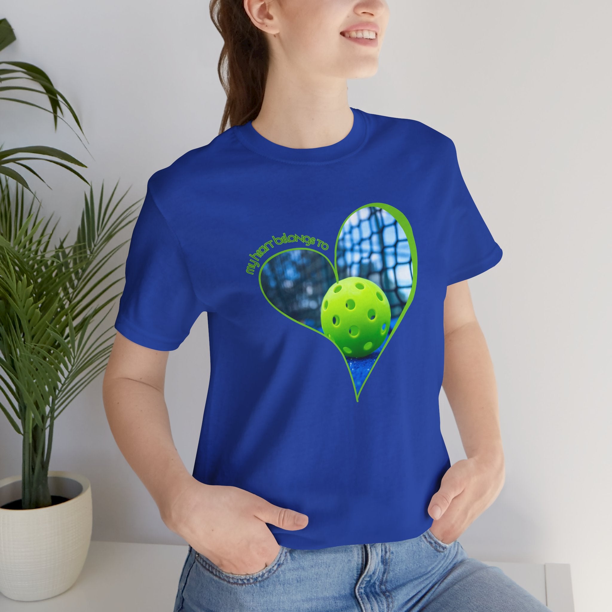 Unisex My Heart Belongs To Pickleball T-Shirt | Relaxed Fit, Soft & Comfy Tee | Lightweight Activewear
