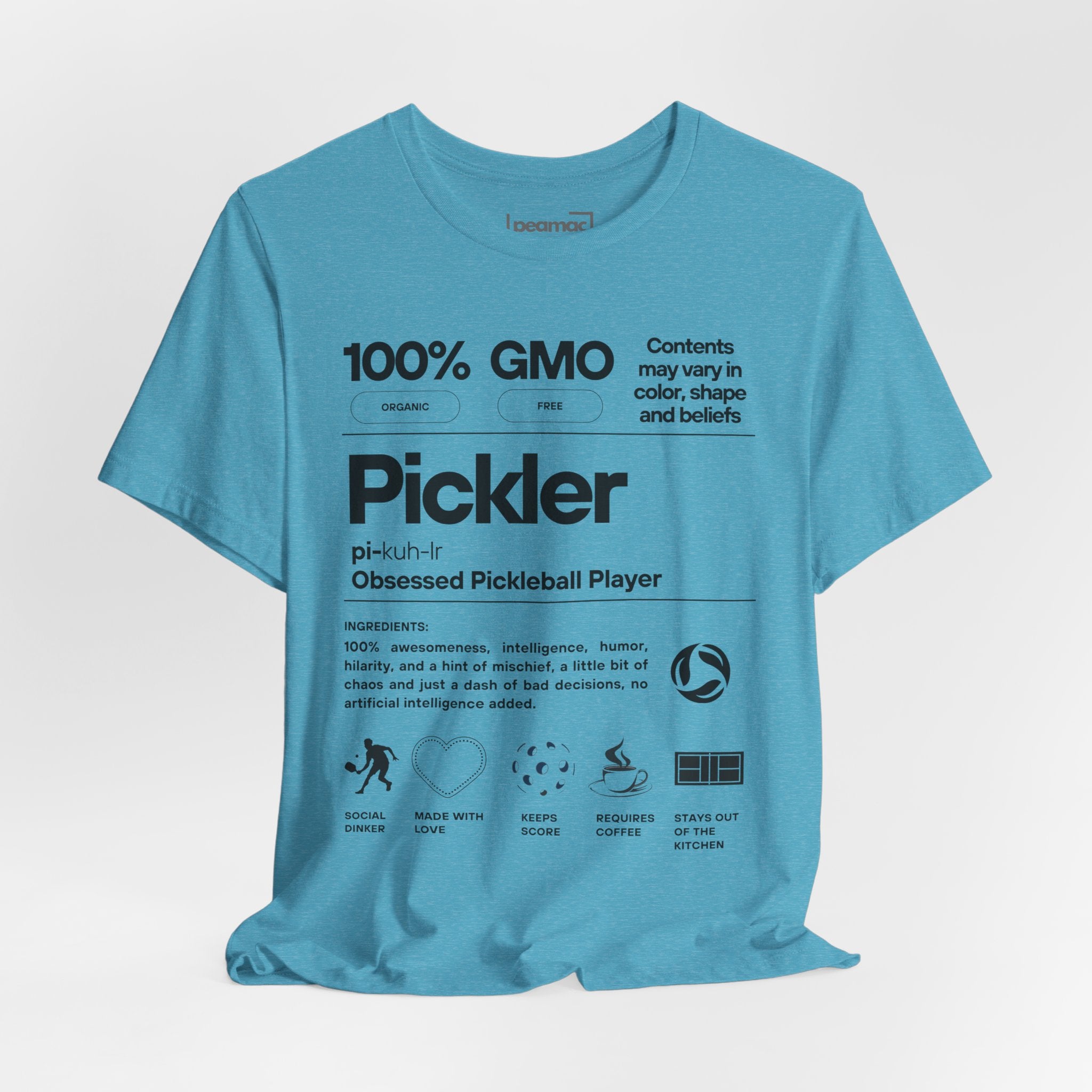 Men's black Pickler Funny Definitions T-Shirt with pickleball-themed text, lightweight activewear by Printify.