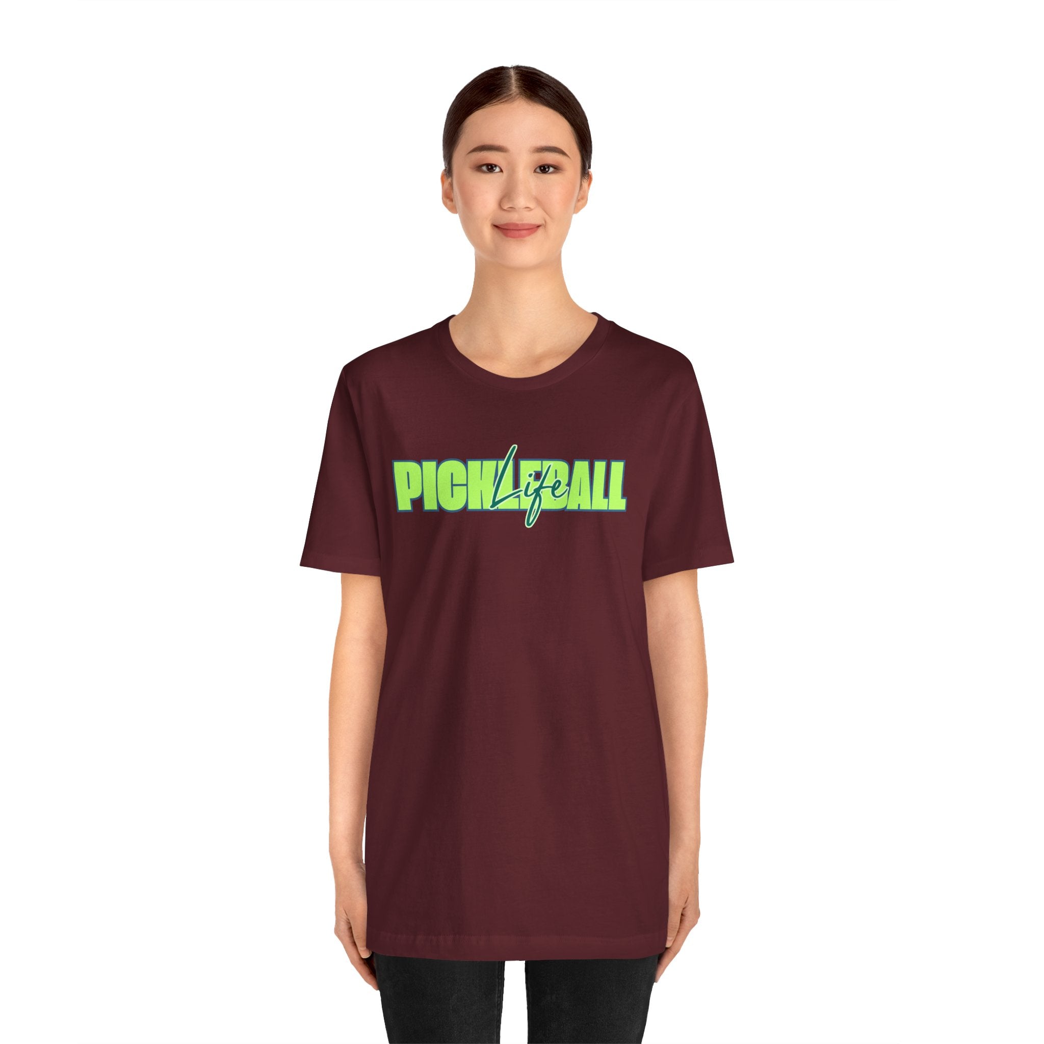 Pickleball Life Unisex T-Shirt — Bold Green & Blue Graphic Tee-PeaMac Tees