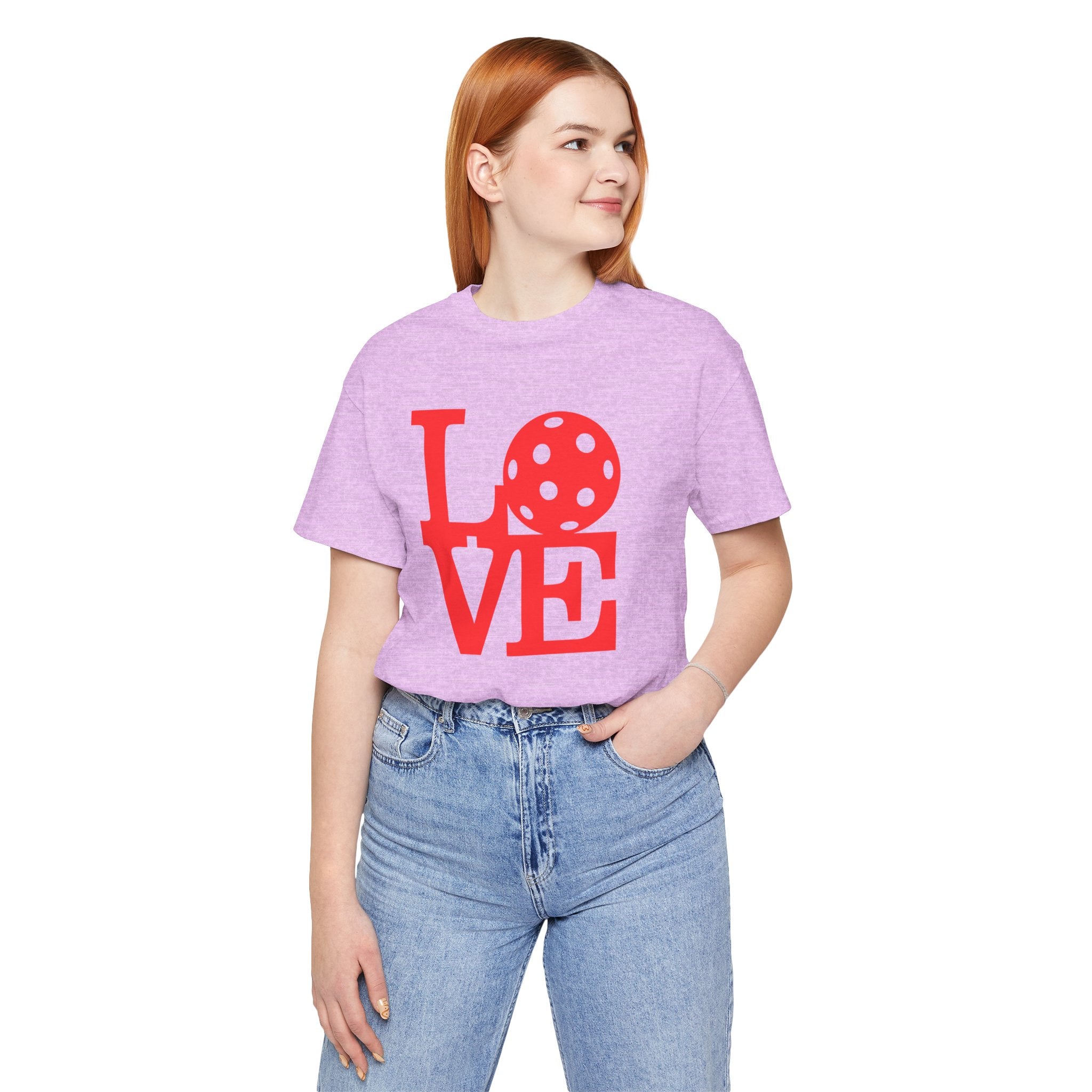 Unisex LOVE Pickleball T-Shirt | Bold Red Graphic Tee with Pickleball O | Shirt XS–4XL | 6 Colors