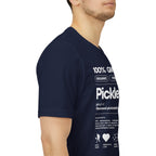 Men's white Pickler Funny Definitions T-shirt featuring pickleball-themed text, premium lightweight activewear by Printify.