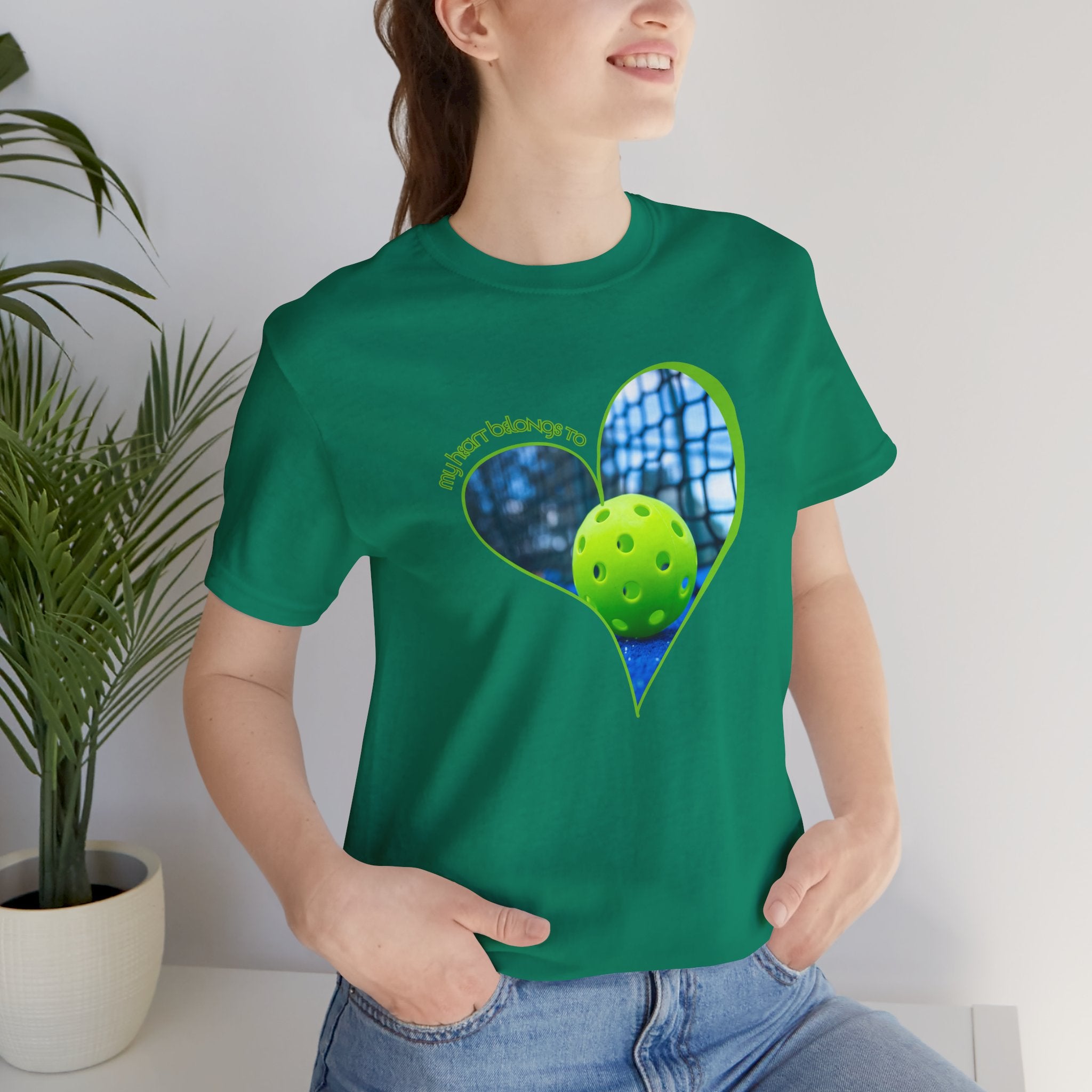 Unisex My Heart Belongs To Pickleball T-Shirt | Relaxed Fit, Soft & Comfy Tee | Lightweight Activewear
