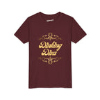 Youth Dinking Diva T-shirt featuring a gold filigree pickleball graphic, stylish kids' apparel by Printify.