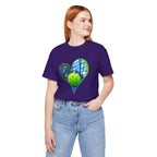 White pickleball T-shirt by Printify featuring "My Heart Belongs to Pickleball" slogan, perfect for players and fans.