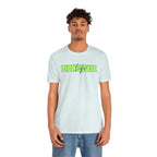 Unisex Pickleball Life T-shirt with bold green and blue graphic print, casual cotton tee by Printify.